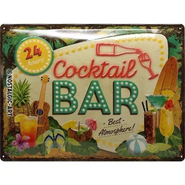 Nostalgic-Art - Retro Küche Blechschild Metallschild 30x40 cm - Cocktail Bar