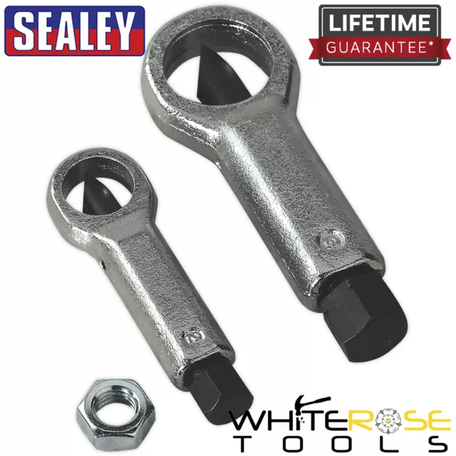 Sealey Nut Splitter Set 2pc Broken Damaged Corroded Bolt Screw Extractor Remover