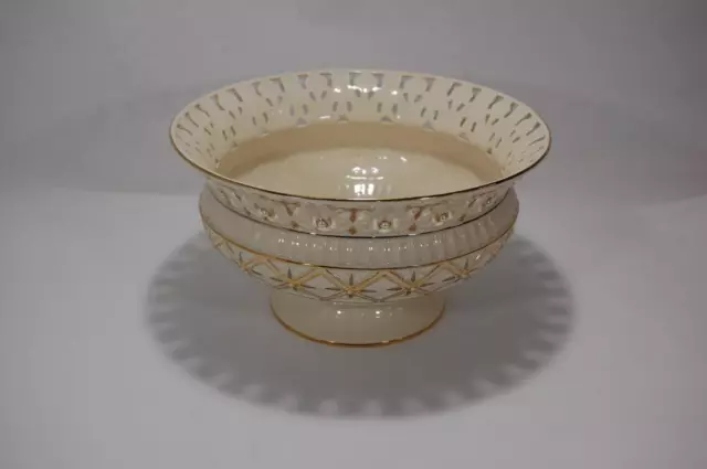 Lenox Florentine & Pearl Ivory Gold Trimmed 11" Large Centerpiece Standing Bowl