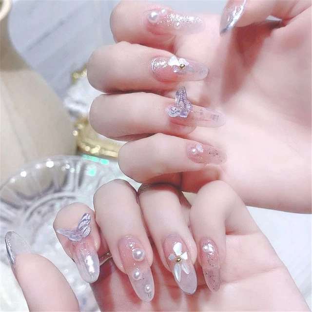 ongles Acrylique Strass Charmes à ongles 3D Mini papillon Décoration d'ongle 7