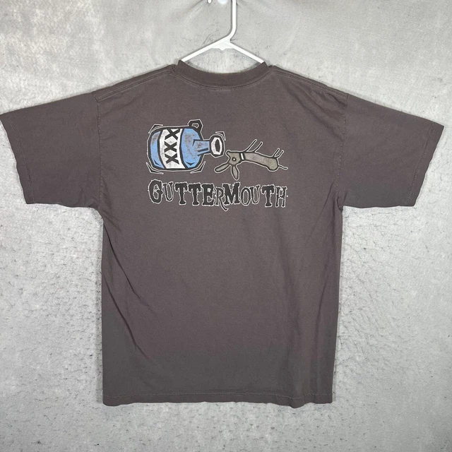 A1 VINTAGE 90S Guttermouth Punk Rock Band T Shirt Adult L Gray Mens 50