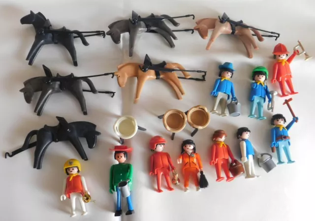tolle GEOBRA PLAYMOBIL Sammlung KLICKY PFERDE B-Prägung FIGUREN 1974 Konvolut