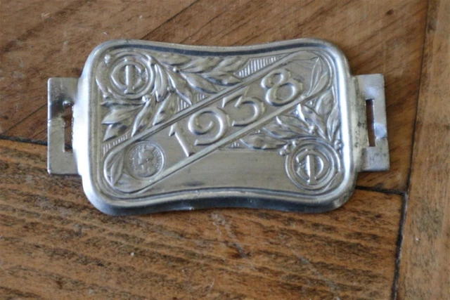 Ancienne Plaque Fiscale taxe impot sur les Velos Velocipede