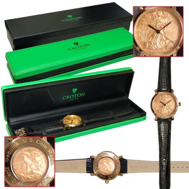 CROTON SWISS MADE unisex WRIST Watch Coin Design - New