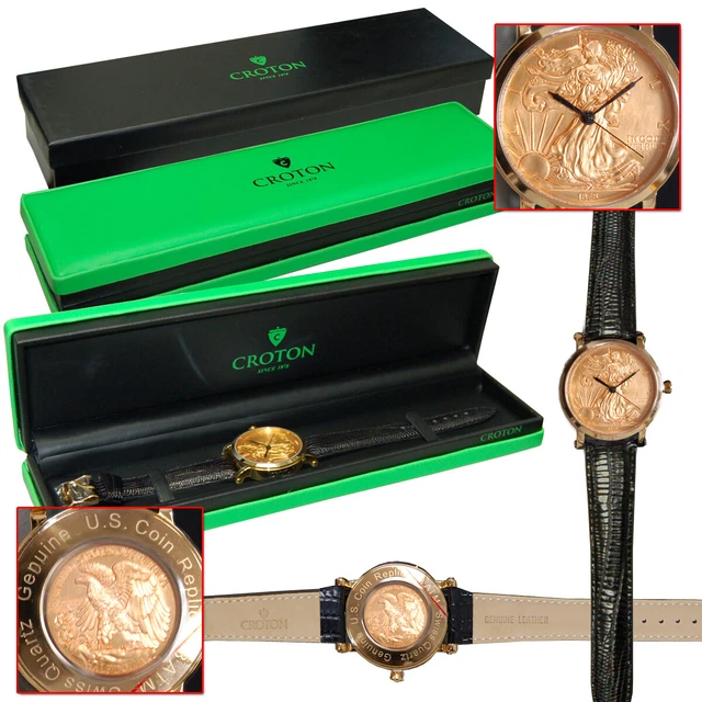 CROTON SWISS MADE unisex WRIST Watch Coin Design - New CROTON SWISS MADE unisex WRIST Watch Coin Design - New