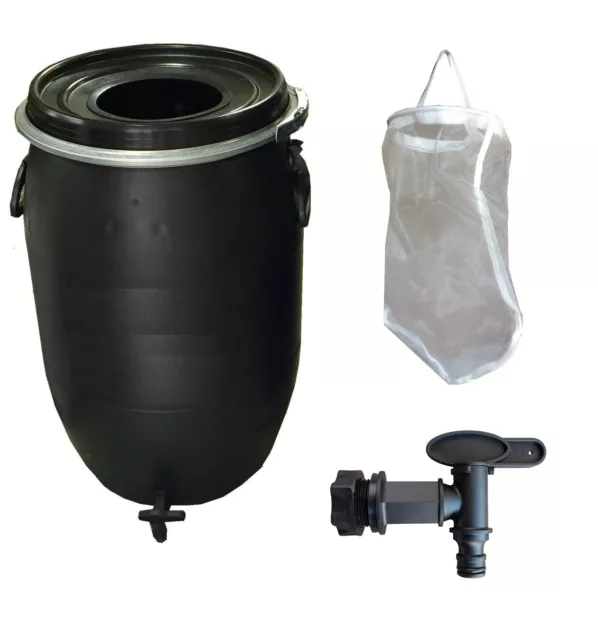 Fermenteur Kit complet 60L noir : filtre, robinet concentrés extraits purins