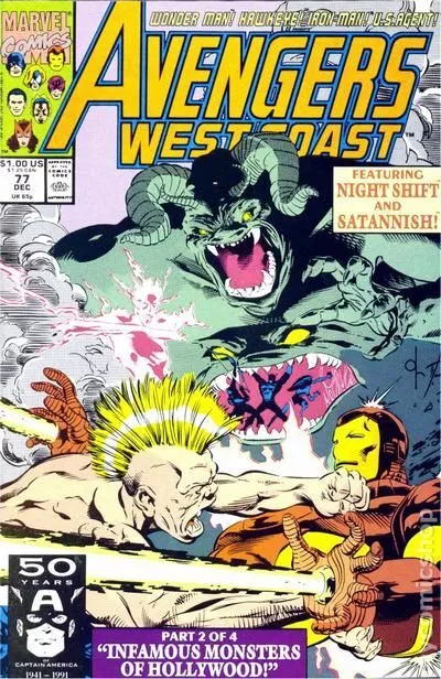 Avengers West Coast #77 VG 1991 Stock Image Low Grade