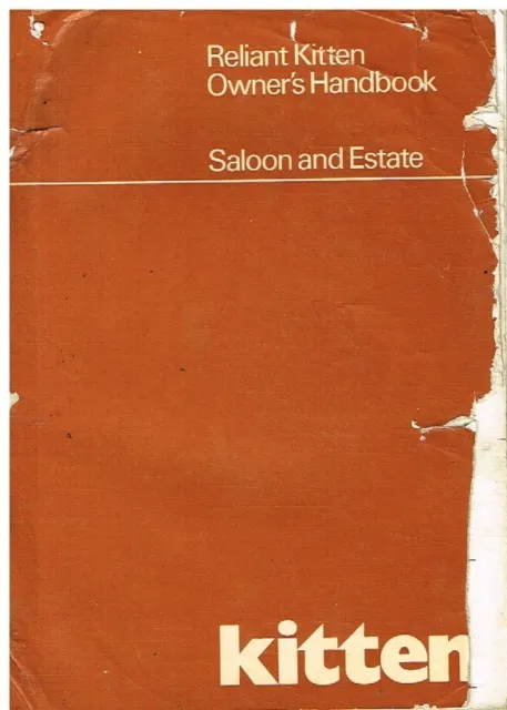 Reliant Kitten Saloon & Estate Original 1975 Owners Instruction Handbook