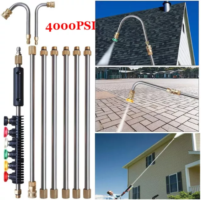 4000PSI High Pressure Washer Extension Wand Replace Lance Gutter Cleaner Nozzle
