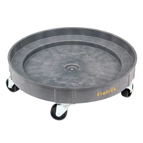 ELAFROS 30 Gallon and 55 Gallon Heavy Duty Plastic Drum Dolly – Durable Plast...