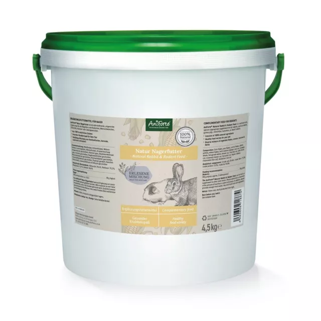 AniForte Natur Nagerfutter 10 Liter - Kaninchenfutter, Meerschweinchen Futter