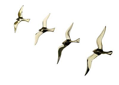 Brass Wall Mount Flying Seagull Birds Set of 4 Pcs -29,25,20,17 cm AU