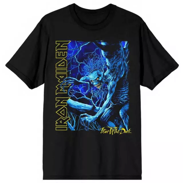 Iron Maiden Fear Of The Dark Eddie Vertical Logo Black T-Shirt OFFICIAL