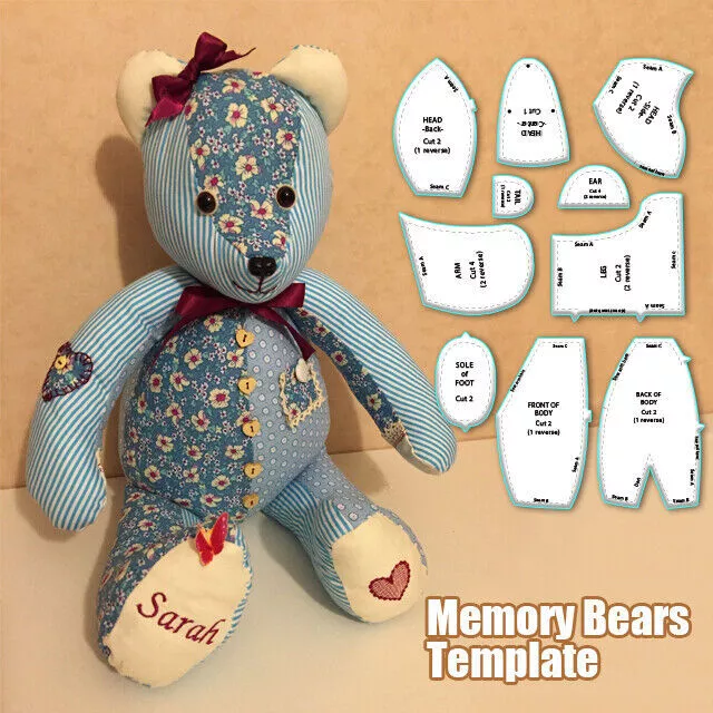 Memory Bear Template Ruler Set (10 PCS) DIY Hand Memory Bear Stencil Ruler  Kit