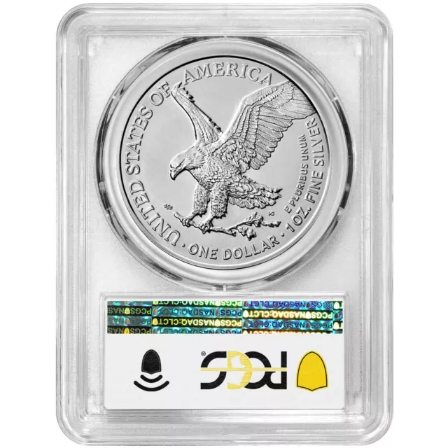 2024 $1 American Silver Eagle PCGS MS70 FDOI Flag Label 2