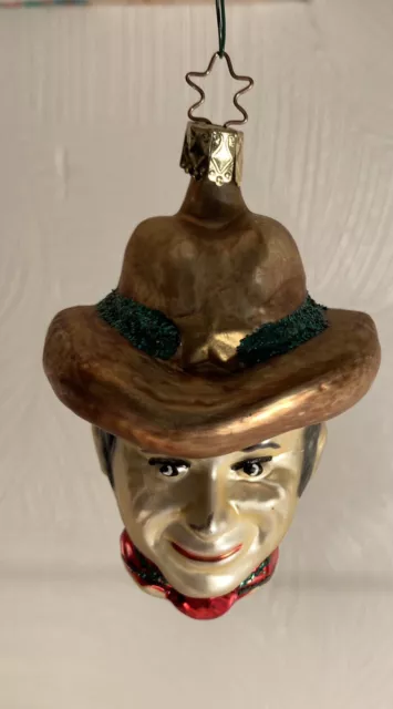 Christmas Ornament Cowboy Head Western Themed Xmas Decoration