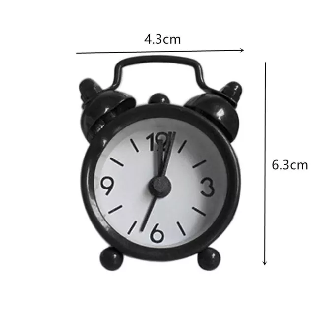 Cute Retro Creative Mini Alarm Clock Digital Quartz Clock Round Table Clock 2