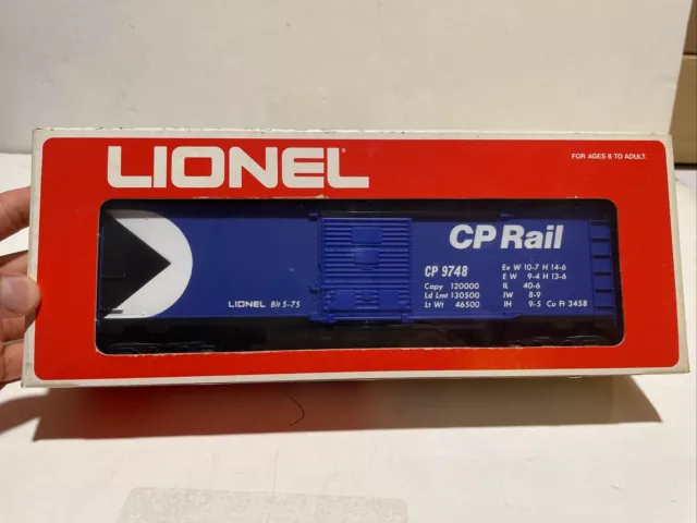 Lionel 9748 Cp Rail Boxcar. New In Box.