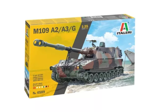 Italeri -6589 M109 A2/A3/G, 1:35 Scale, Model Kit, Plastic Model, Green Color, I