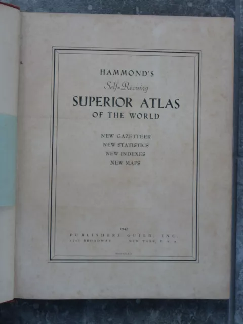 "Self-Revising Superior Atlas of the World"-1942-WWII-Expanded Germany-Manchukuo