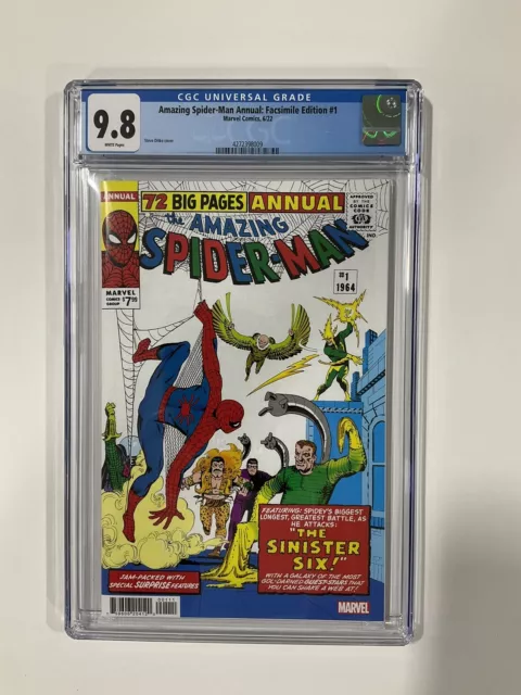 Amazing Spider-Man Annual 1 Facsimile Edition CGC 9.8 White Pages 2022 Marvel
