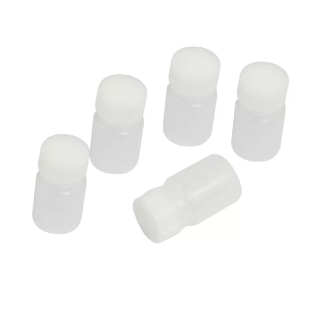 10ml Transparente Plástico Blanco Cilindro Forma Químico Agente Botella 5 Piezas