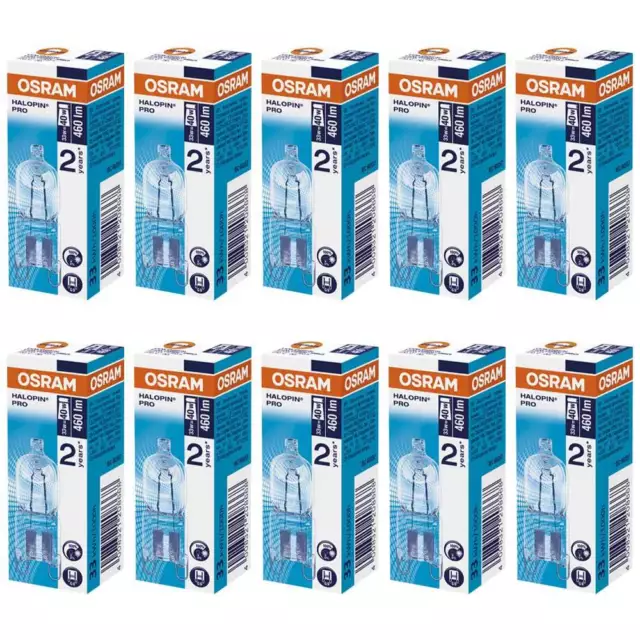 10 x Osram G9 Eco Halogen Stiftsockellampe 33W = 40W Halogenlampe 66733 Halopin