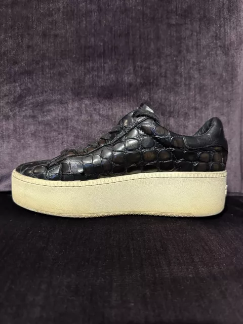 Ash Women's Cult Black/Brown Reptile Platform Sneakers Shoes Size EU 39/US 9 2