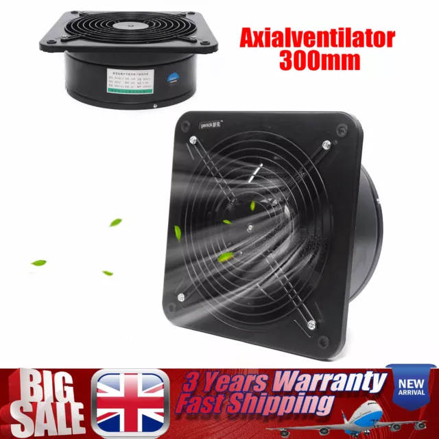 300mm Extractor Exhaust Fan Ventilation Blower Fit Window Wall Kitchen Bathroom