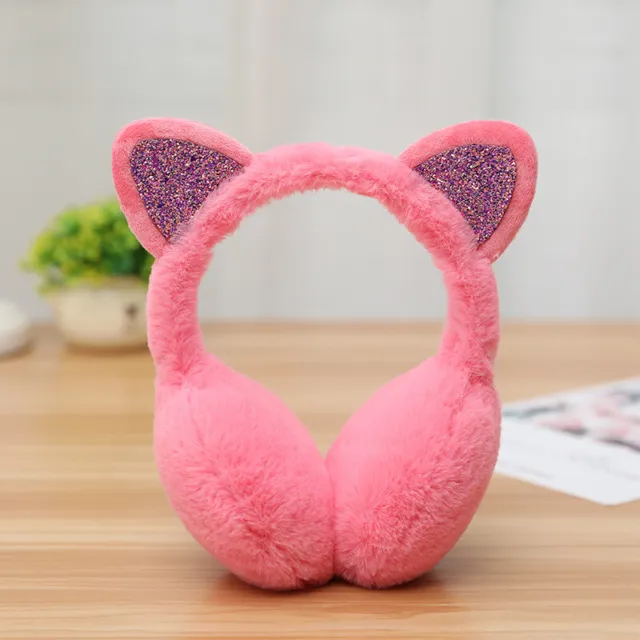 Women Girl's 3D Cat Rabbit Fluffy Cute Ear Muffs For Winter Faux Fur Thick War