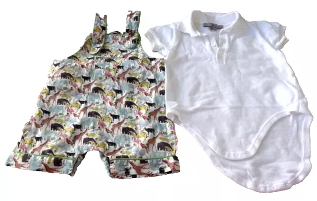 Fleurisse Et Leon Romper Bodysuit Baby Set Jungle Animals Super Cute 6 9 Months