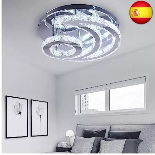 CXGLEAMING 15.7" Lámpara de techo LED de cristal moderna plafón led de techo e 3