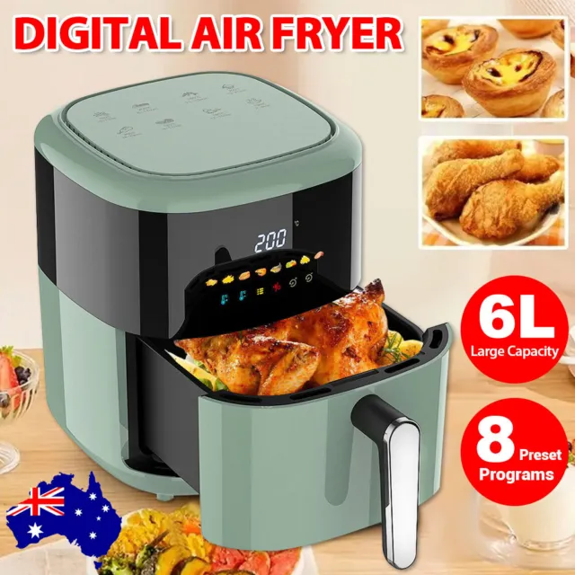 6L Air Fryer Healthy Cooker Oven Fryer LED Airfryer Oil Free Kitchen 1350W Green