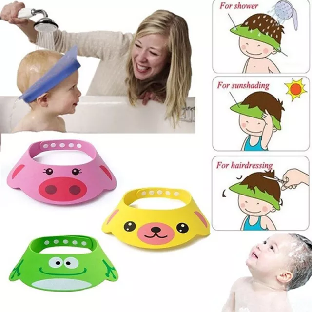 Toddler Kids Wash Hair Visor Caps Shampoo Bathing Shower Cap For Baby Hats bb Rd