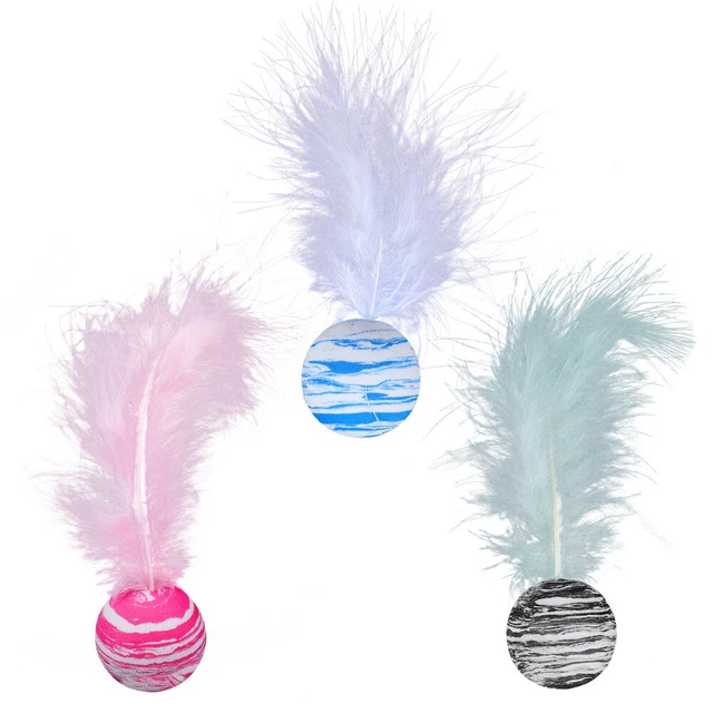 3 Pcs Pet Training Chasing Balls Household Baseball Toy Cat Entertaining Toys
