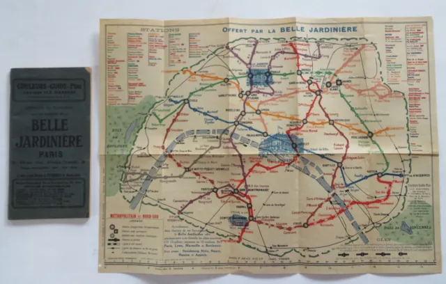 Pictorial Paris Street & Metro Map c. 1912 rare Promo transportation guide book