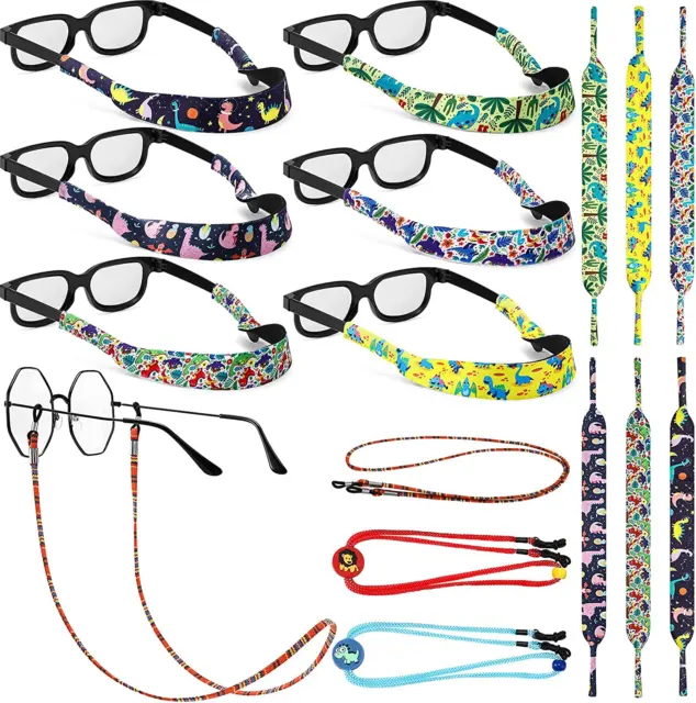 9 Pcs Kids Eyeglass Straps Neoprene Nonslip Kids Sunglasses Holder Lanyard Retai