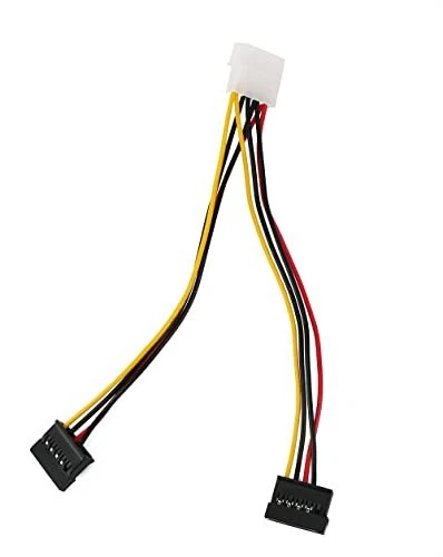 2pcs/lot Serial ATA SATA 4 Pin IDE to Dual of 15 Pin HDD Power Adapter Cable ...