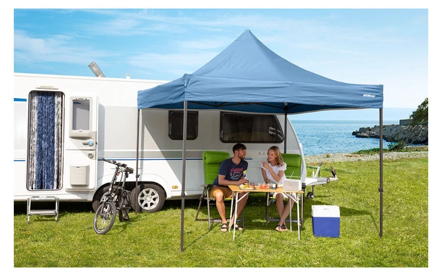 Berger Faltpavillon 3x3 Pavillon Sichtschutz Sonnenschutz Camping B -Ware blau