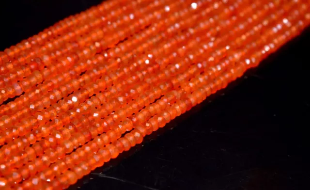 Natural AA++Caroline Faceted Roundel 4mm Gemstone Beads Strand 13"