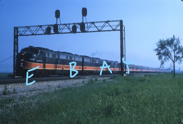 Illinois Central IC E9A City of New Orleans Manteno IL 1968 Original Kodachrome