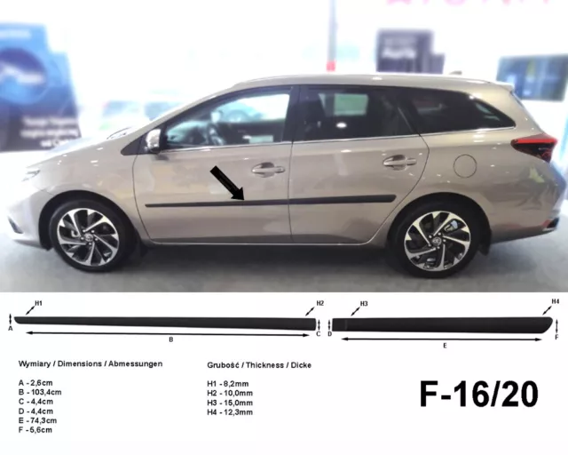 Seitenschutzleisten schwarz für Toyota Auris Touring Sports Kombi ab Mopf 06.15-