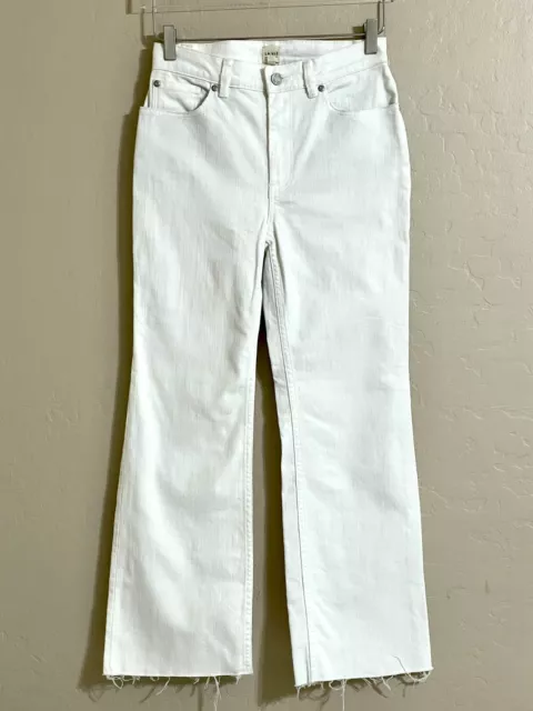 La Vie Rebecca Taylor Ines Kick Boot White High Rise Crop Jeans Sz 26 New $295