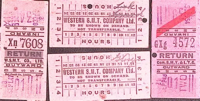 WSMT Western Scottish Motor Traction Co Tickets Vintage