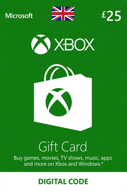 £25 Pound Xbox Live Card - 25 GBP Guthaben MS Xbox Live Digital Code - Für UK