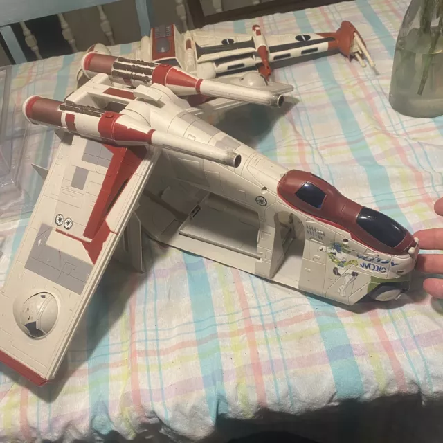 Star Wars Huge  Republic Gunship Figure Vehicle Attack of the Clones Loose 2002