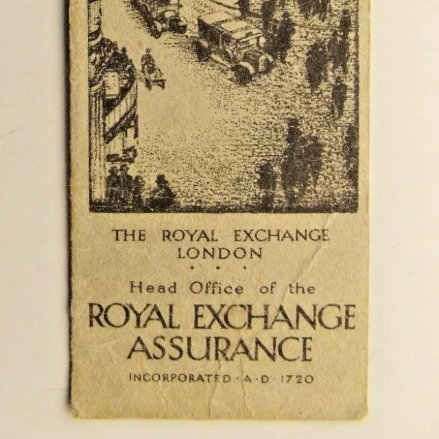 Vintage Royal Exchange Assurance Advertising Bookmark