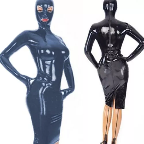 Women Sexy Latex PVC Hooded Mini Dress Party Show Dress Cosplay Wrap Dress