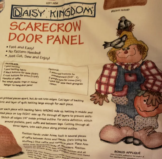 Vintage Daisy Kingdom 3597 Halloween Scarecrow Door Panel Printed Fabric FALL