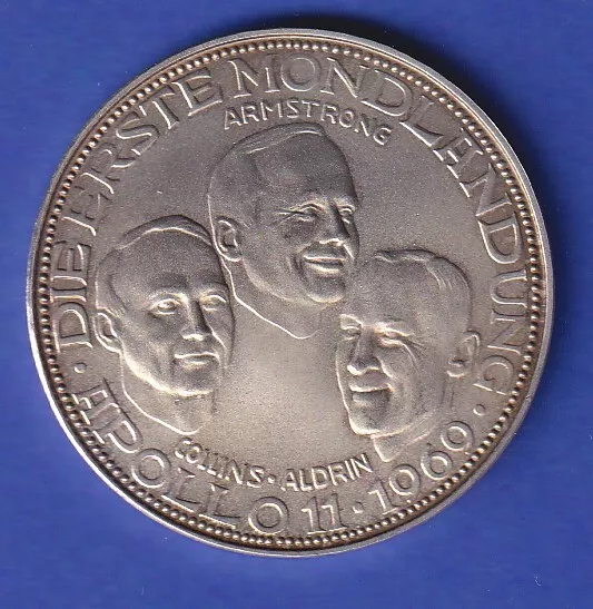 Silbermedaille Mondlandung APOLLO 11 - Astronauten Armstrong, Aldrin, Collins